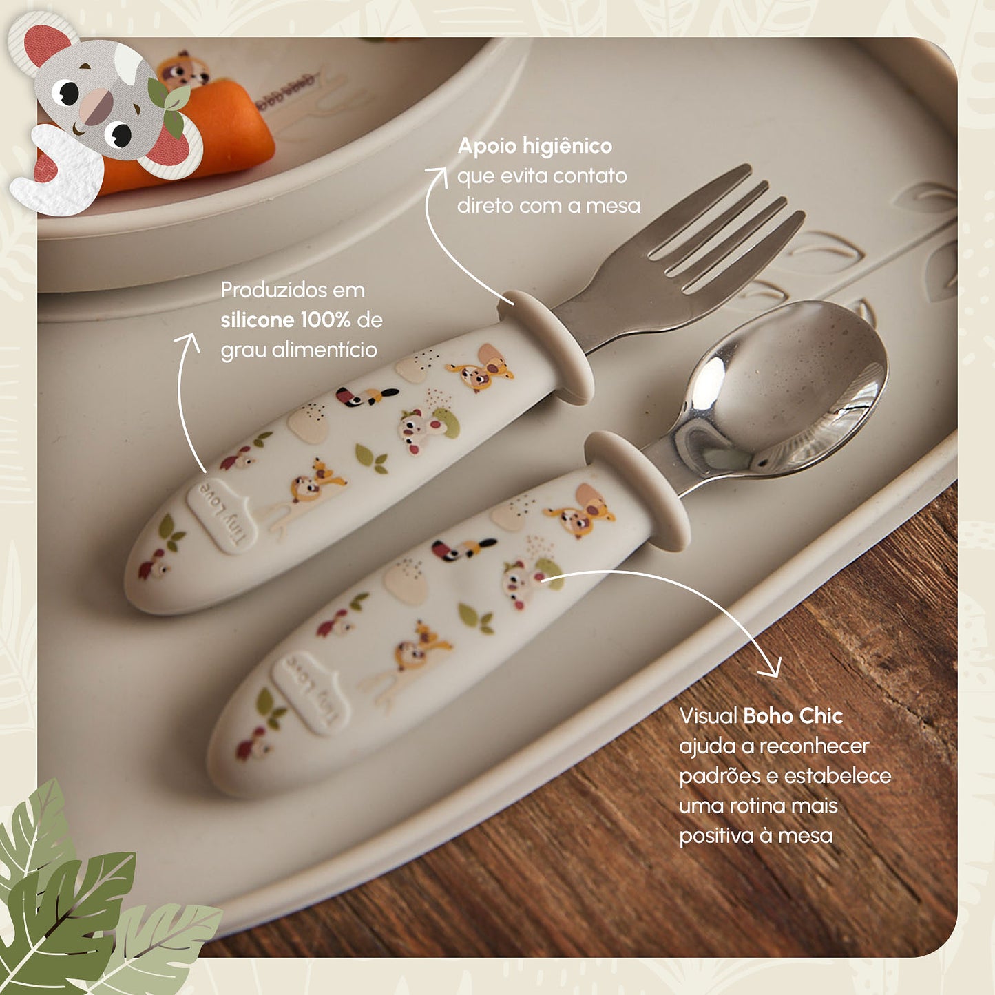 Talheres em Silicone